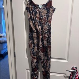 Veronica M Black and Brown Patterned Jumpsuit